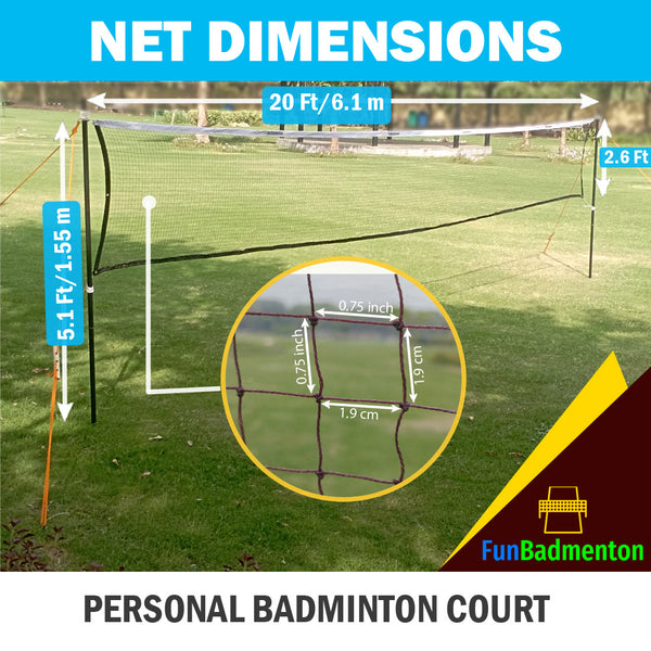 FunBadmenton Badminton Tournament Net for Indoor and Outdoor Sports, School Playground, Garden