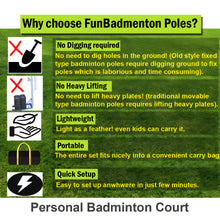 FunBadmenton Portable Badminton Pole for Family, School & Tournament