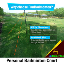 FunBadmenton Badminton Tournament Net for Indoor and Outdoor Sports, School Playground, Garden