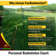 FunBadmenton Portable Net Set Outdoor with Foldable Stand Pole & Carry Bag, Standard Size Badminton Net 20 Feet