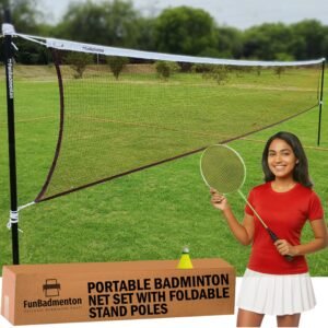 Portable Badminton Net (Black Poles)