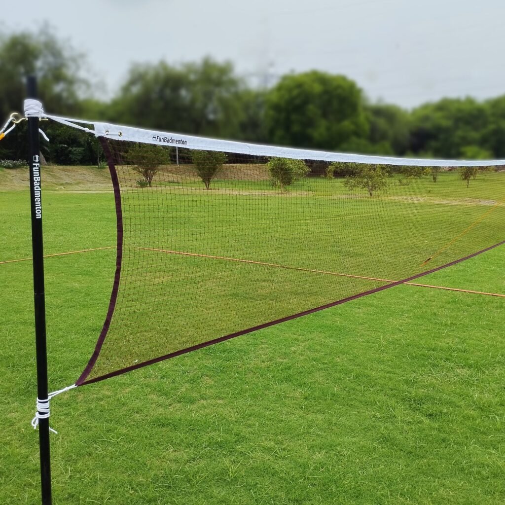 portable badminton net with stand for outdoor backyard play