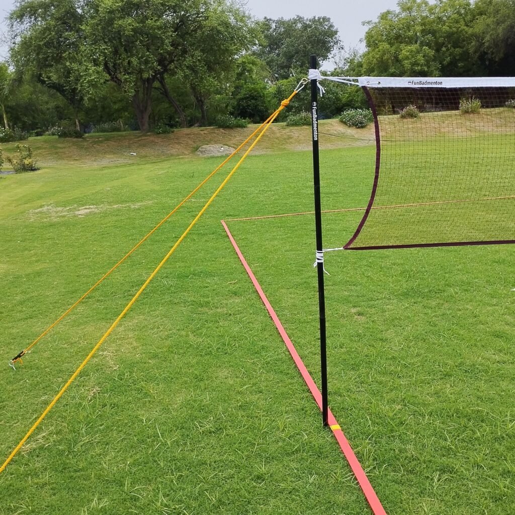 portable badminton poles for outdoor net setup